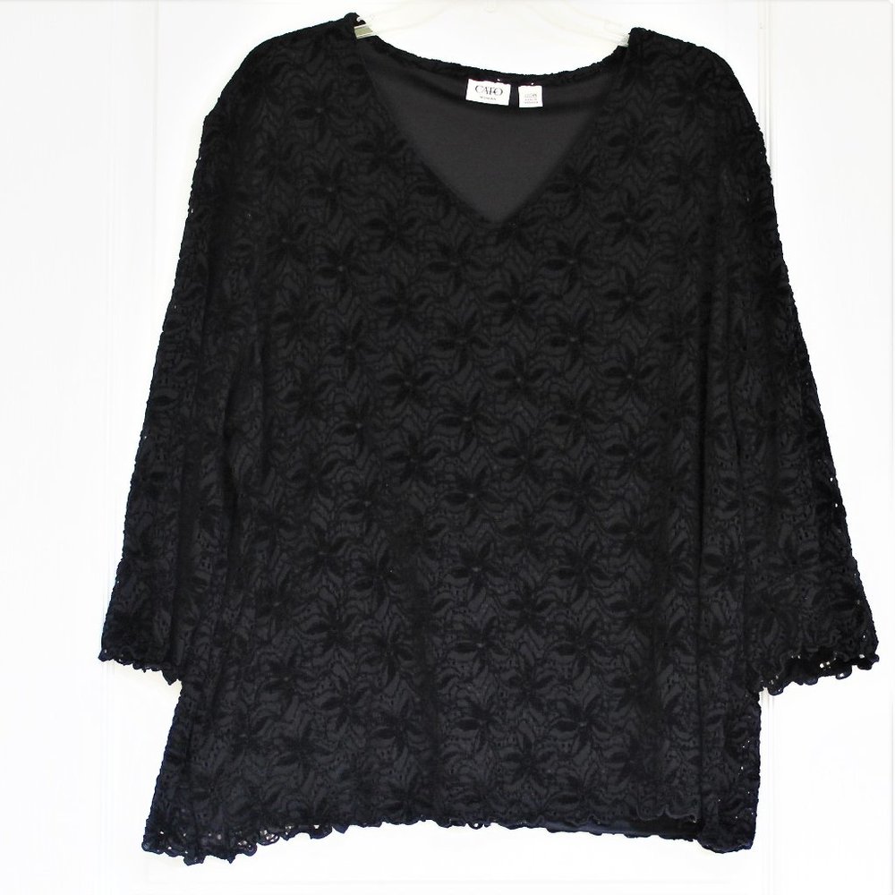 Cato black velvet top